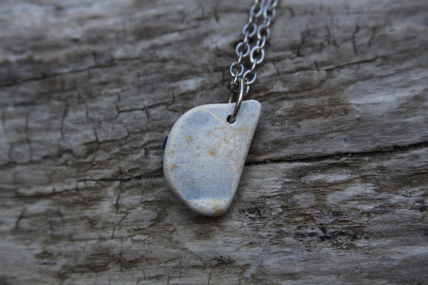 Shades of blue - Reversible Beach Potterty Necklace