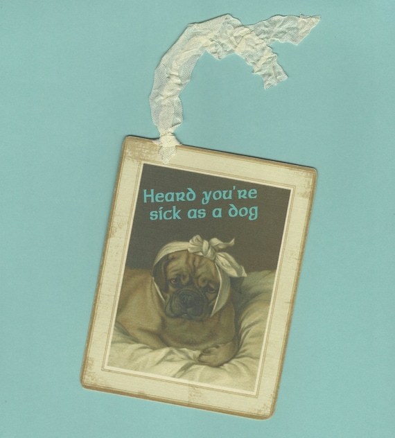 Get Well Soon, Sick As A Dog, Get Well Gift Tags - 30% Percent Off