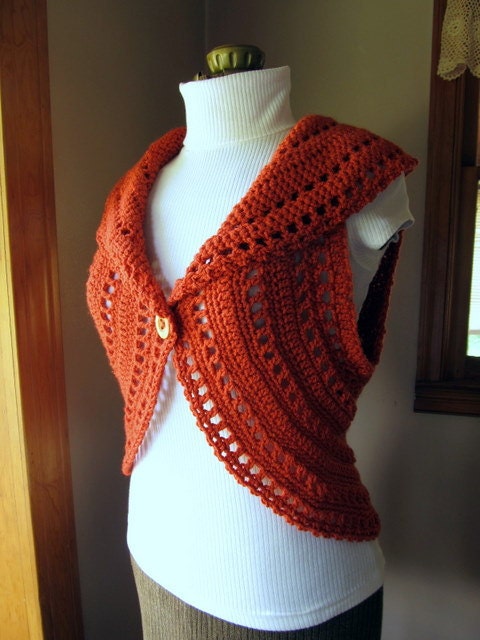 Crochet Pattern Circle Shrug Vest PDF Autumn Fashion DIY Tutorial