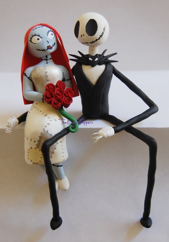 Bone Daddy and Rag Doll Wedding Cake Topper on Ledge