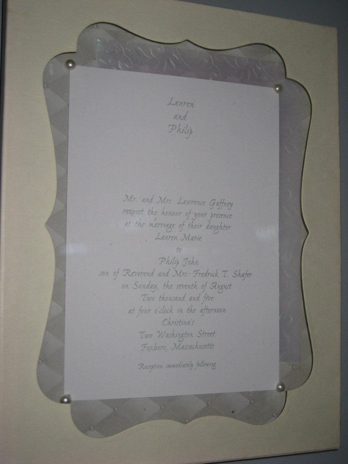 Wedding Invitation Keepsake Frame Ivory From ADayToRemember