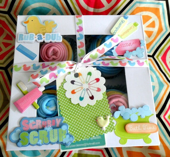 FREE SHIPPING I Want It All Baby Gift Set..Onesies, Blanket, Washcloth and Bib Cupcakes