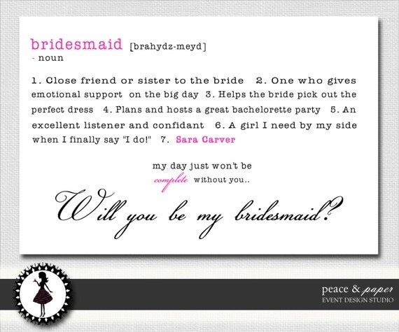 Bridesmaids Card
