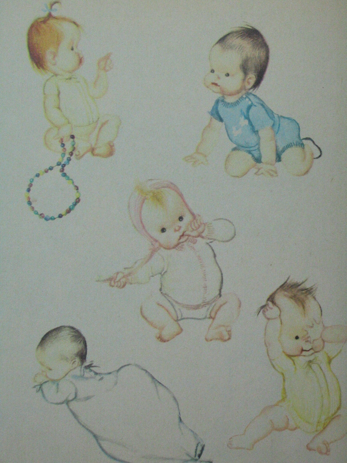 The NEW BABY, Vintage Little Golden Book, Eloise Wilkin, 'J' Edition, 1948