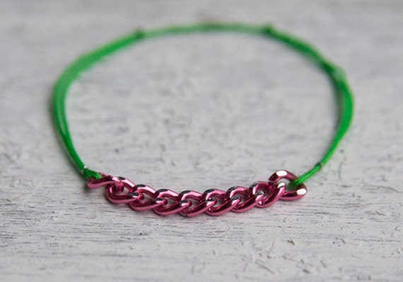 Big Pink Chain w/ Neon Colored Bracelet