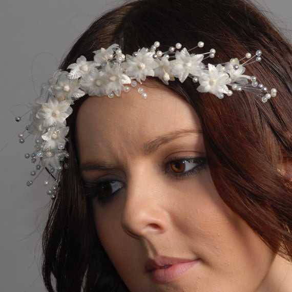 Ivory wedding hair accessory Bridal crown Wedding headpiece Flower crown 