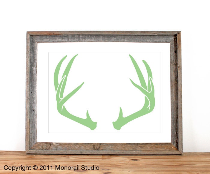 Antler Silhouette Screenprint 12.5 x 19 in Pick Your Color