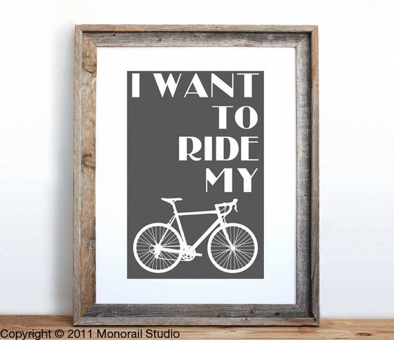 I want to ride my bicycle, print by Monorail on Etsy