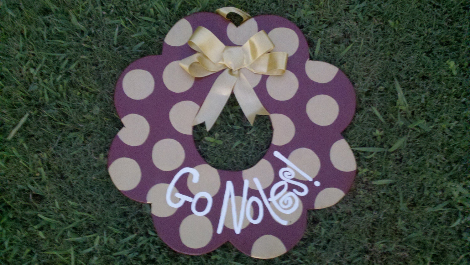 Hand-painted Wooden Team of Your Choice Wreath - Florida State Seminoles Go Noles