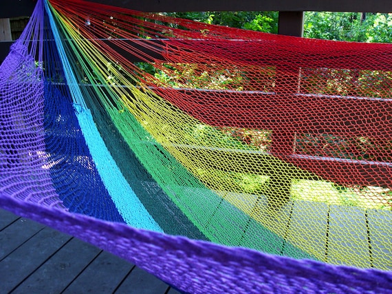 Mexican hammock, rainbow color,Family size