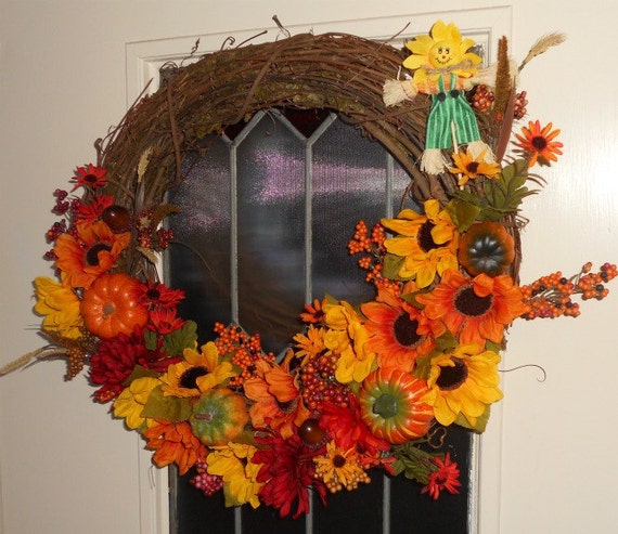 Fall sunflower wreath