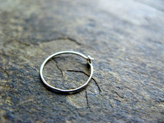 sterling silver hoops-- super fine or very thin-- primitive series-- ether by thebeadedlily on etsy