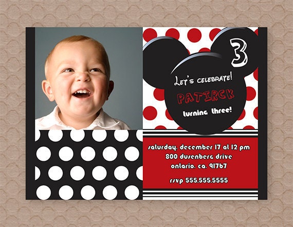Printable Mickey Mouse Birthday Invitations for a Boy or Girl