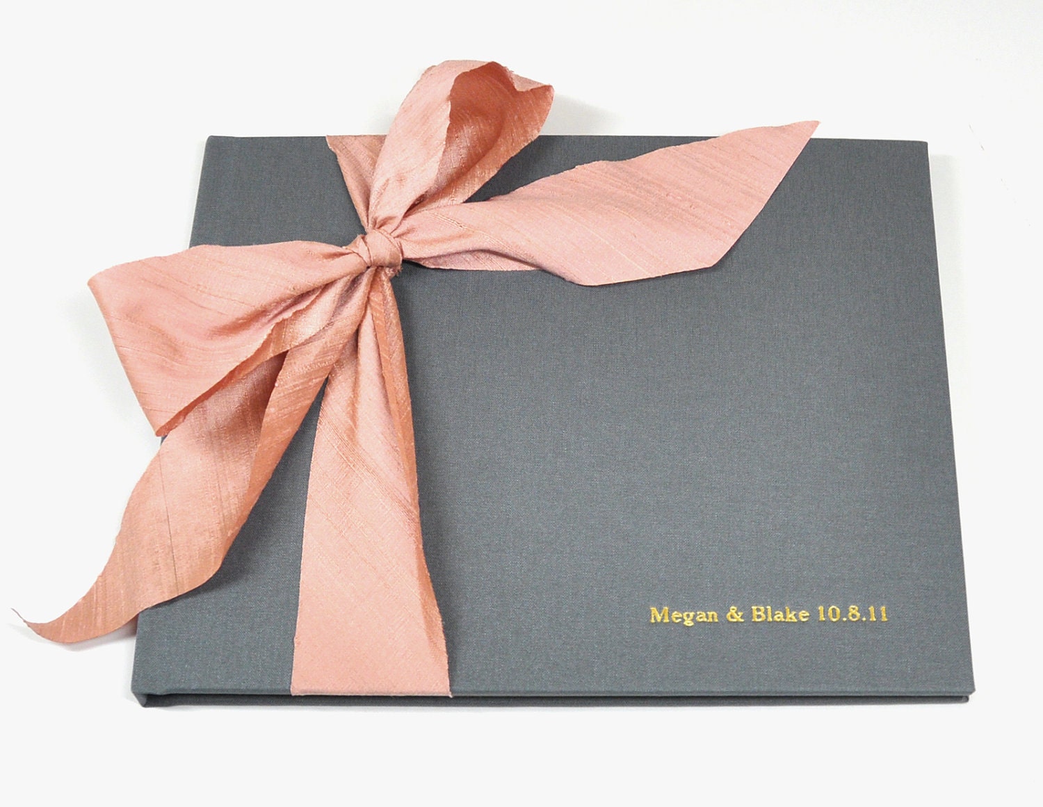 Custom Wedding Guest Book Photo Guestbook or Album Silk Ribbon choose 