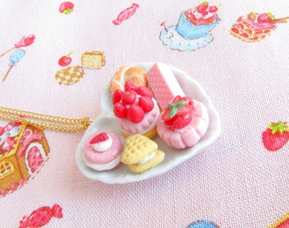 Miniature Strawberry Sweets Necklace