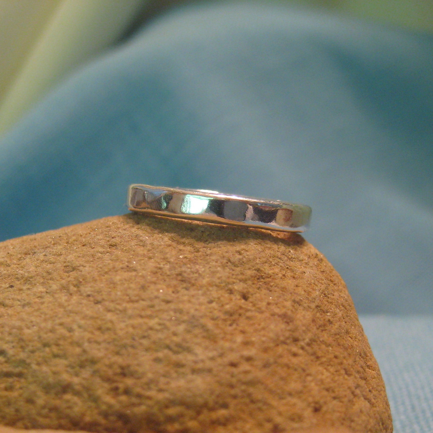 Recycled Silver Band Organic Freeform Fused Wabi Sabi Polished Matte Unisex Wedding Engagement Civil Union Ring Man Woman JJDLJewelryArt