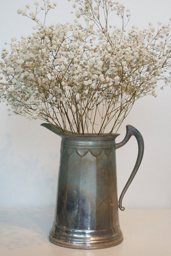 Vintage metal pitcher, Royal Rochester, Shabby chic