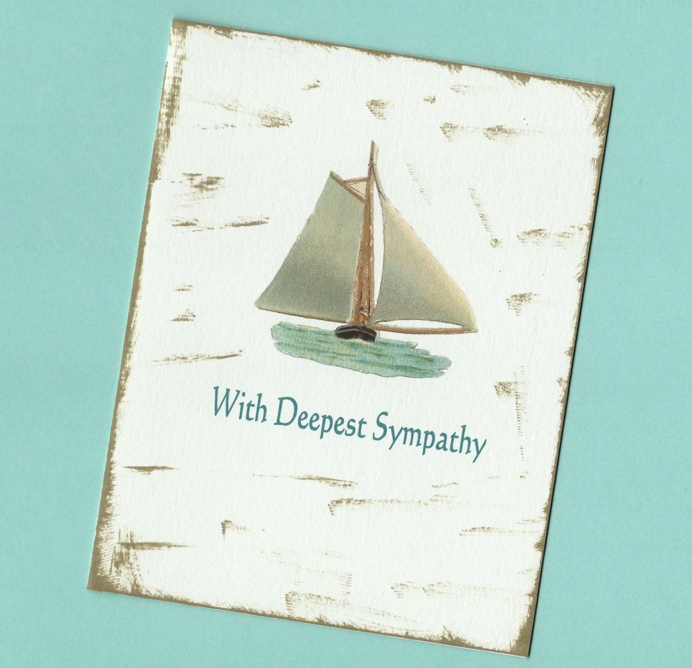 Handmade Nautical Sympathy Card, With Deepest Sympathy