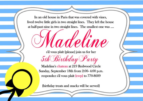 Madeline Birthday Invitation