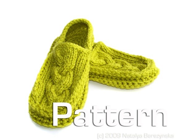 Knit Crochet Slippers Pattern, Cabled Moccasins PDF, Shoes Men Women Unisex Tutorial