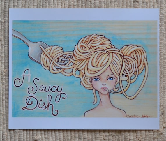 A Saucy Dish- Photographic Print of Pasta Girl 8x10