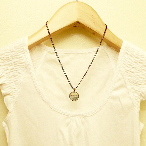 CUSTOM Map Necklace. You Select Location. Anywhere In The World.