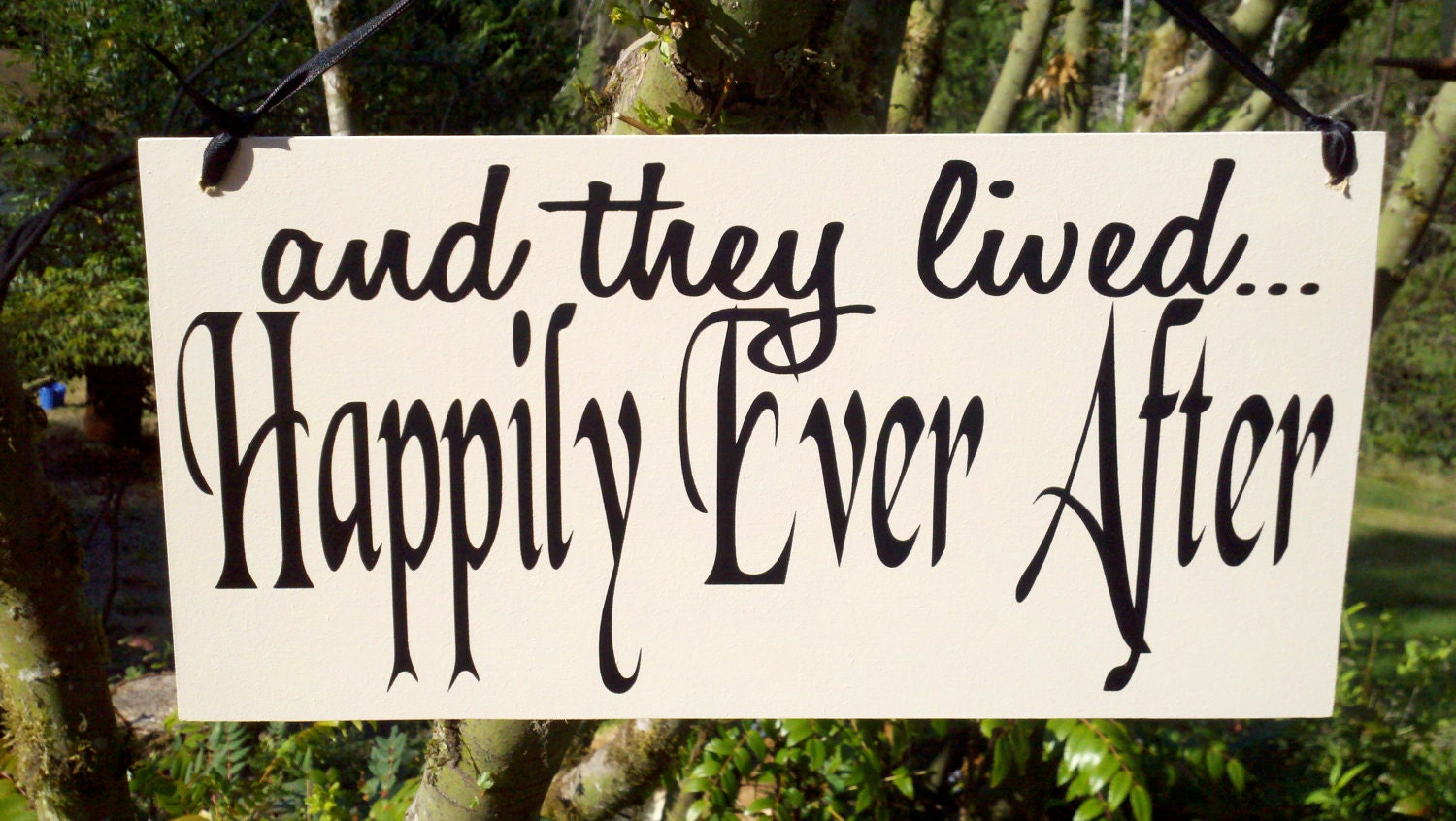 Wedding Photo Prop Here Comes The Bride/Happily Ever After in Ivory  Double Sided Wooden Board Great for Weddings