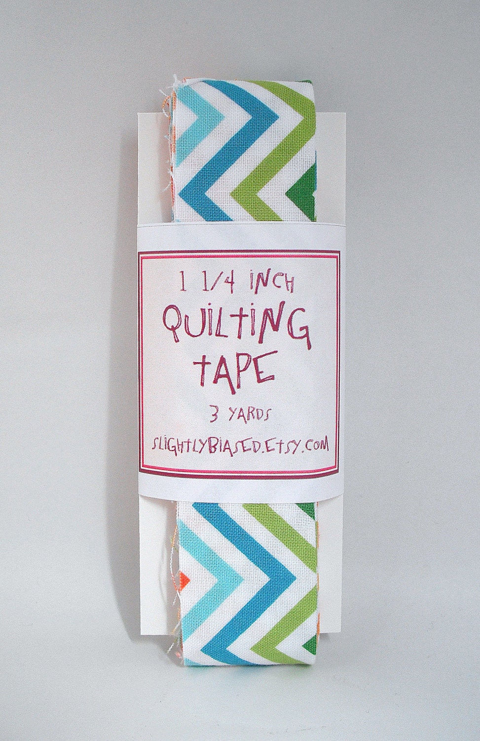 Quilt Binding - Remix Chevron in Bright Handmade Quilting Tape, 3 Yards