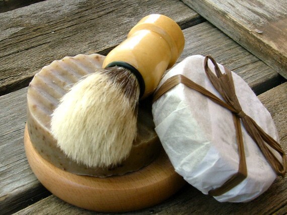 Men's Shave Kit, Cigar Box, Shave Brush, handmade soap,