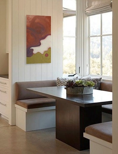 RED MooN original abstract modern painting - gallery fine art - contemporary interior design - ooak home wall decor - rust brown