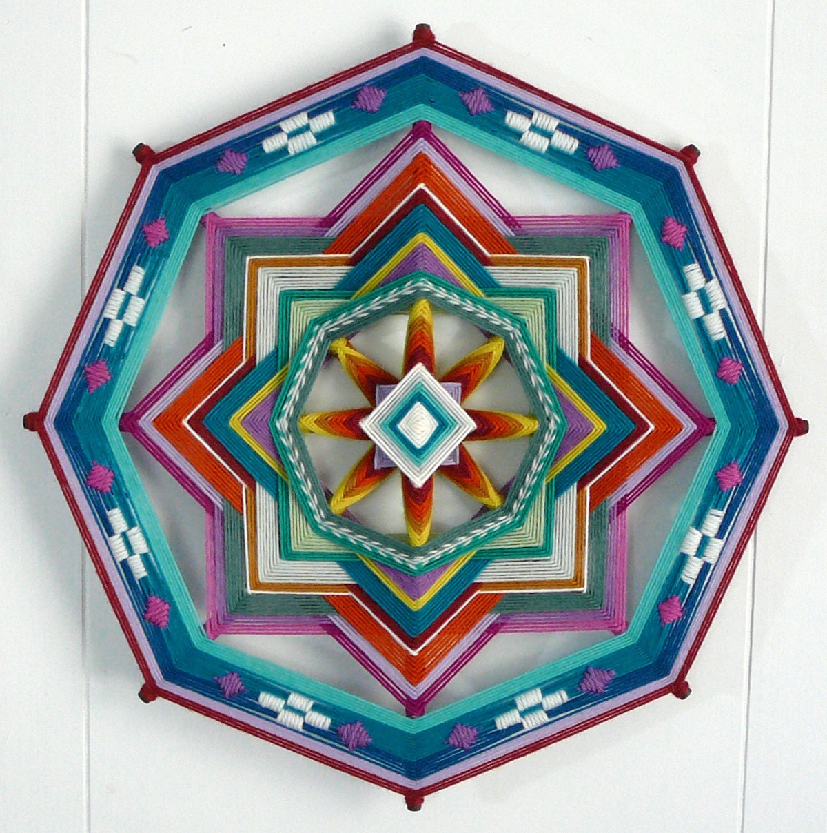 Painted desert, a 16 inch, all wool yarn Ojo de Dios