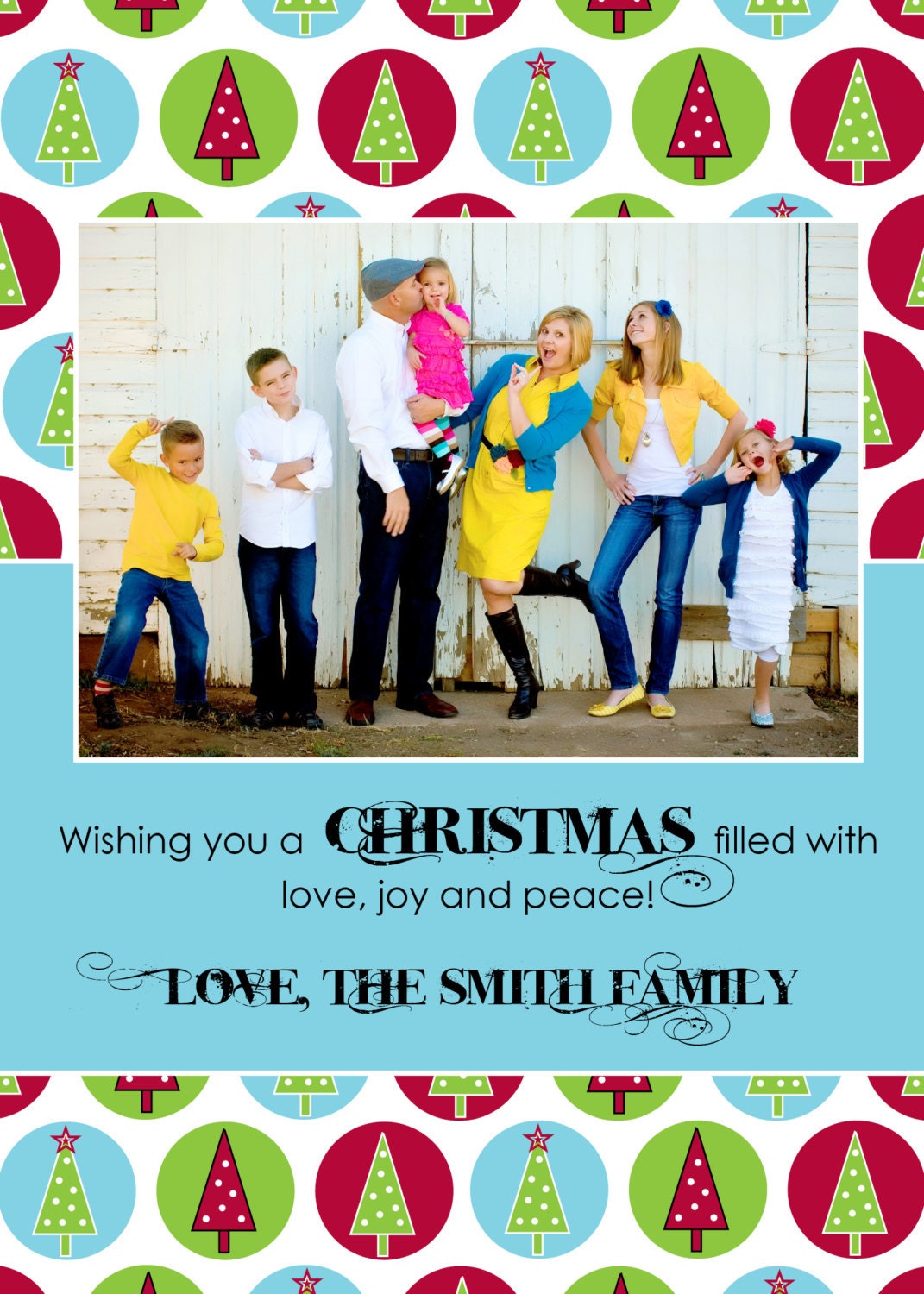 Photo Holiday Christmas Card - T R E E S