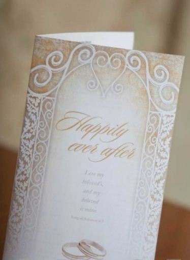 Wedding ProgramsHappily Ever After Gold and White Blank programs for 