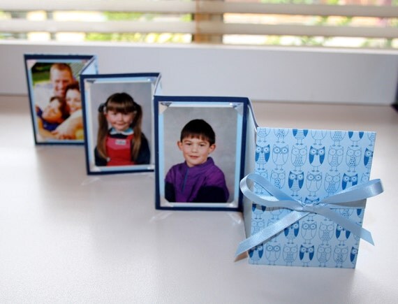 BRAG Book - Photo album - Accordion - Mini wallet size - Blue Owls