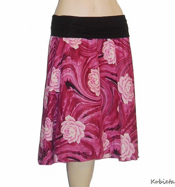 *Sale*Kobieta Womens 1/2 Circle Skirt in Fuchsia Pink Rayon-Yoga Waist-Sz XXS-Med-Gorgeous Drape