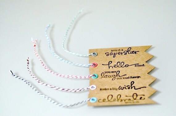 Kraft Paper Tags with Baker's Twine x 10