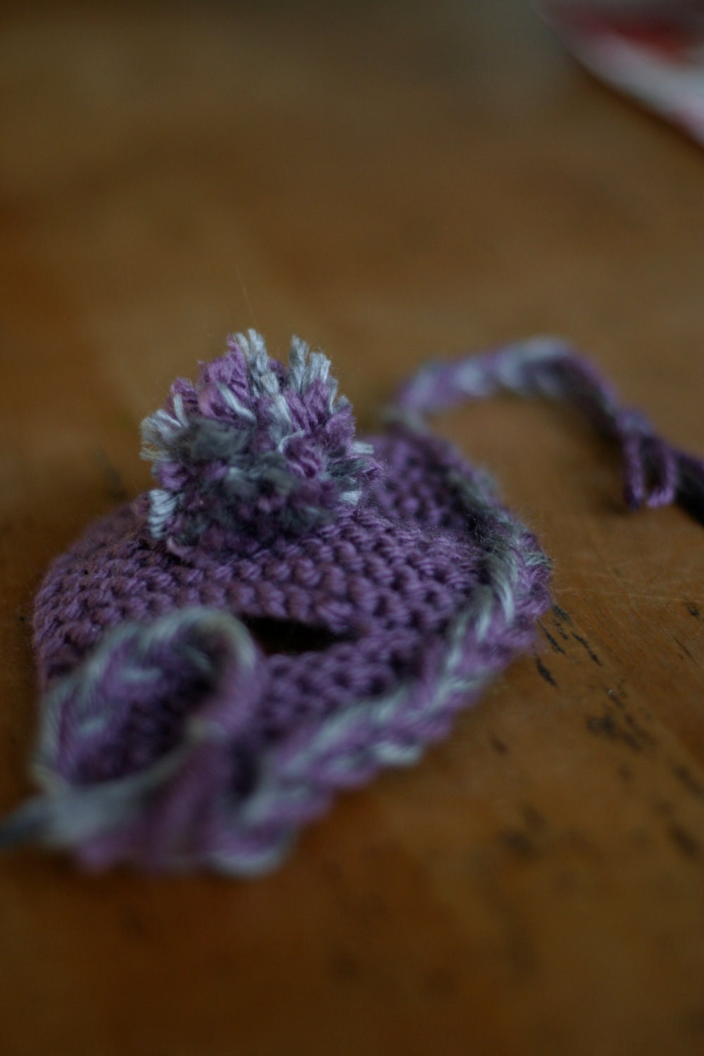 Earflap Cat Hat in Purple and Grey