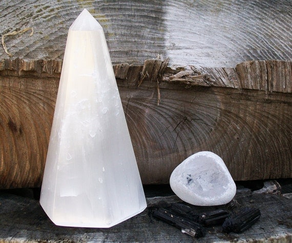 Selenite Reiki Healing Crystal Kit with LED Display