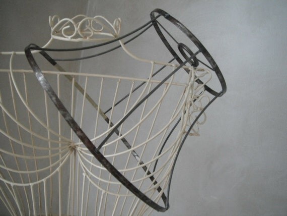 Metal lampshade, naked lampshade, industrial lampshade, shabby chic, French country, cottage decor