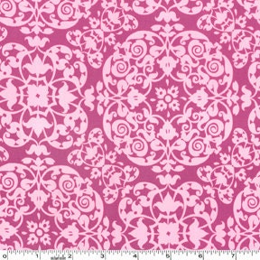 Purple Geometric Scroll Fabric, Secret Garden By Sandi Henderson for Michael Miller, Vintage Ironwork in berry, 1 Yard
