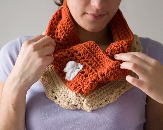 Pumpkin Pie Dessert Scarf with Whipped Cream