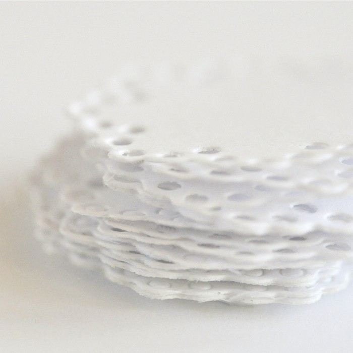 15 Stickers Seals Doily White