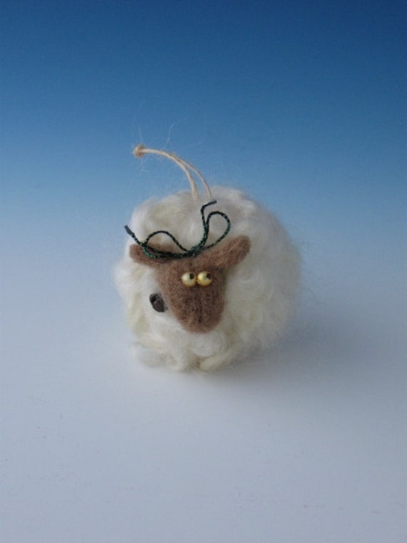 FELTED SHEEP ORNAMENT Felted Ornament