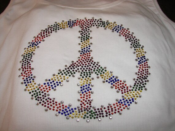 Custom PEACE Crystal Tee- You choose the colors