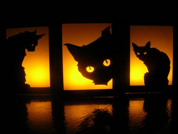 Black Cat Halloween Luminaries - Set of 3 - Party Decorations