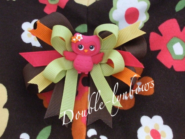 Fall for Autumn Hairbow M2M Gymboree Made to Match Gymbo's Owl from Double-lynbows