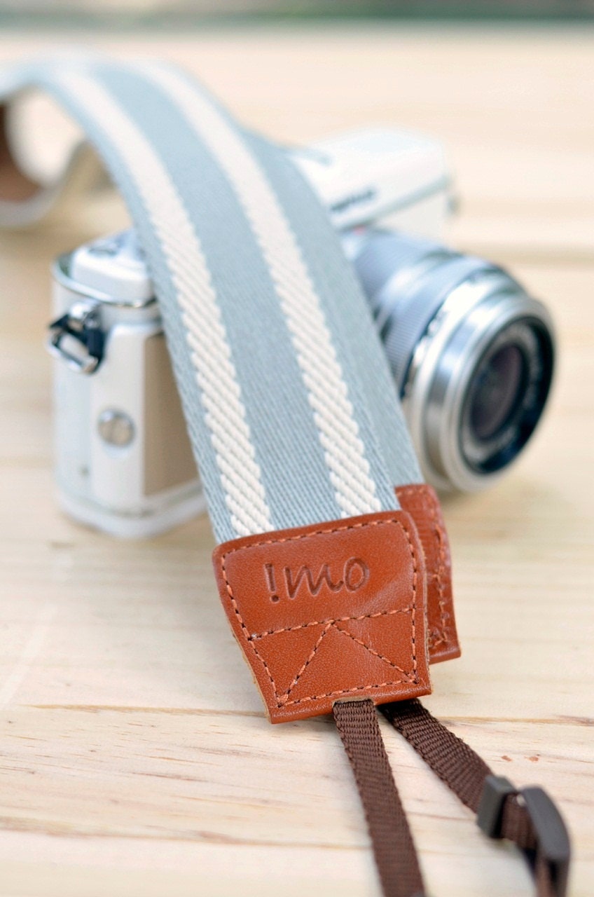 Gray camera strap