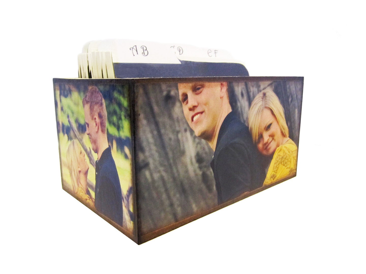 Custom Personalized Photo Wedding Guest Book Box Alternative With Dividers and 100 4x6 Guest Cards - Made to Order