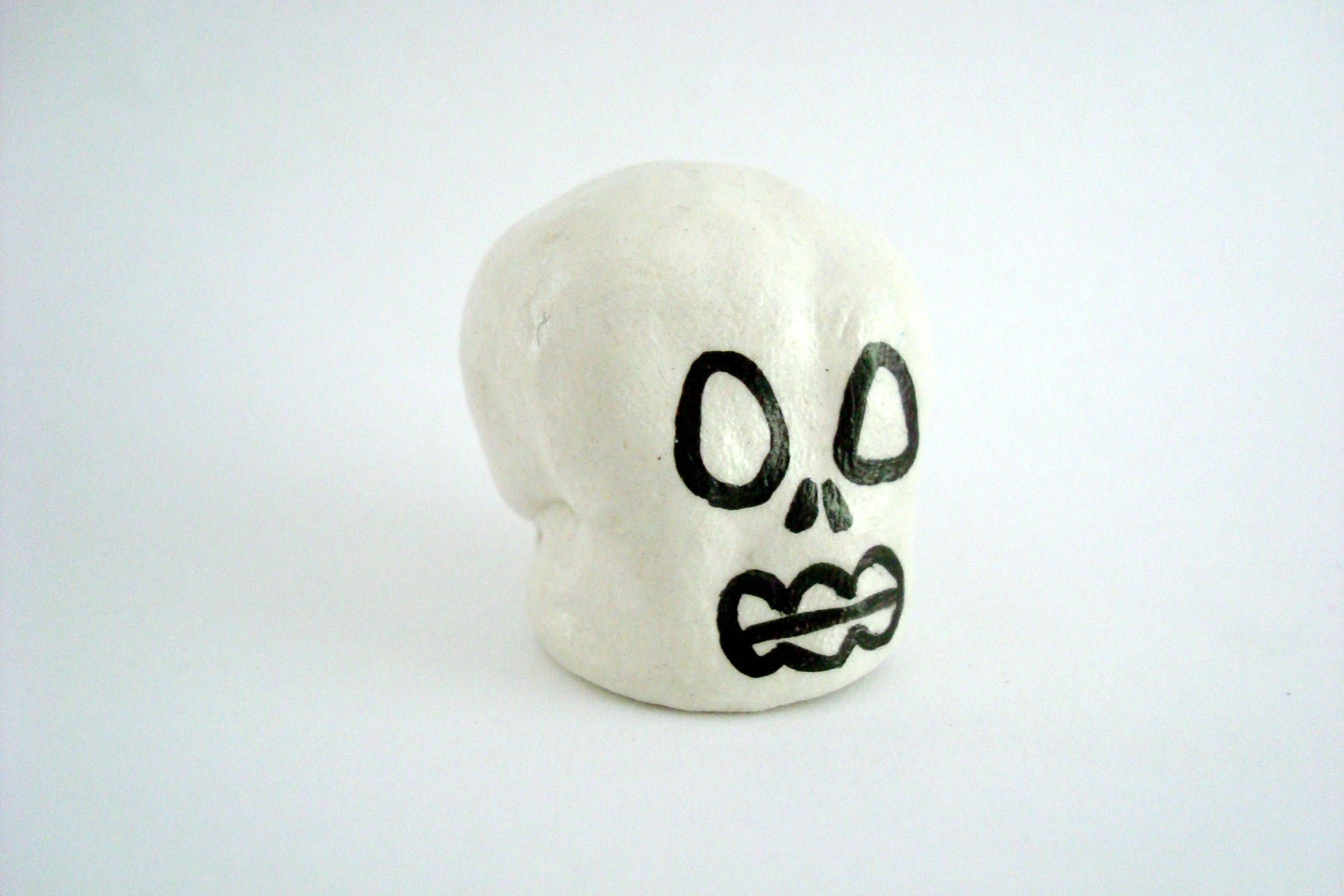 Miniature Clay Skull Goth