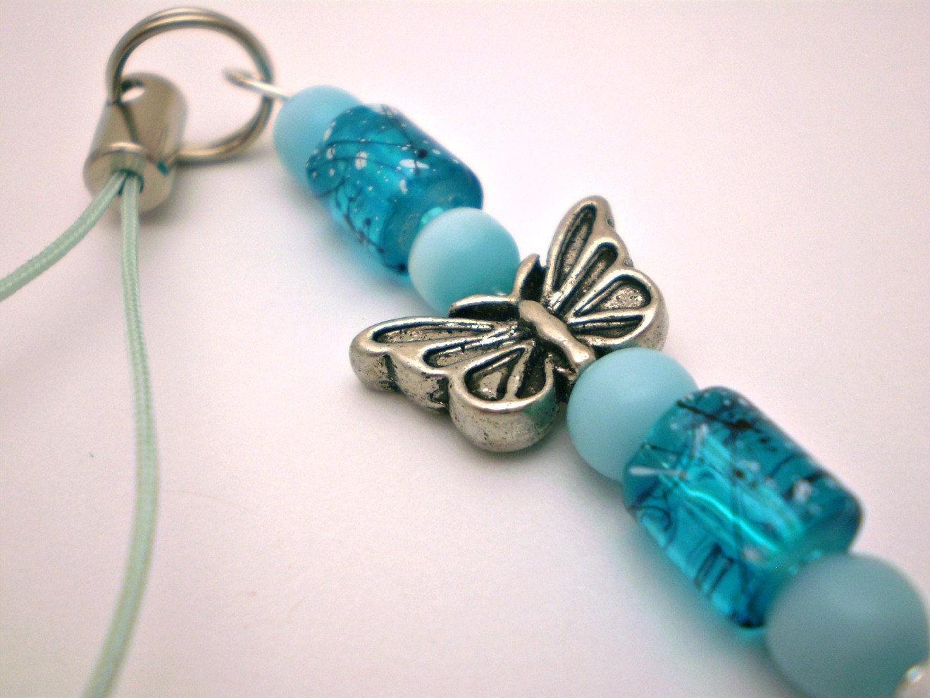 Butterfly Cell Charm in Blues